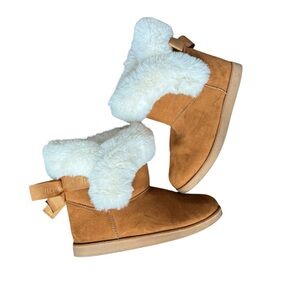 Juicy Conture JC-King Cognac Micro/Fur Suede Boots Size 8.5